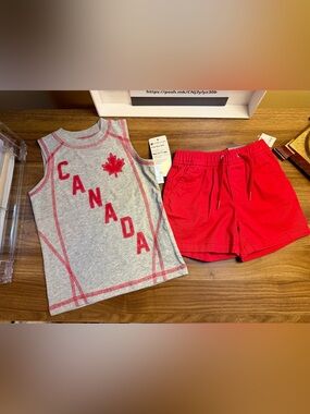 12-18 month Canada Themed 2pc Shorts and Tank Top Set NWT